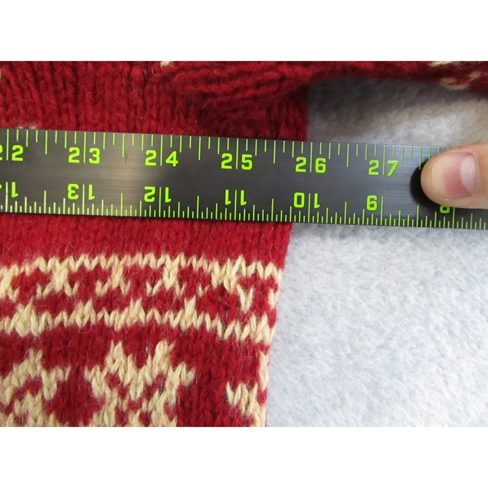 J. CREW  Sweater Mens XL Red Oarsman Snowflake Fair Isle Nordic Hand Knit - Picture 6 of 9